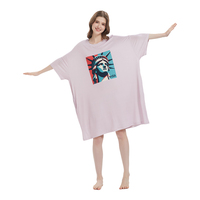 Nouveau personnalisé grande taille surdimensionné robe de nuit t-shirt été ample long pyjamas sommeil t-shirt chemise de nuit pour femmes filles