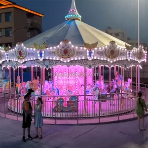 Amusement Park Carousel Amusement Theme Park 12/16/24/36 Seats Luxury Carousel Ride Price For Kids