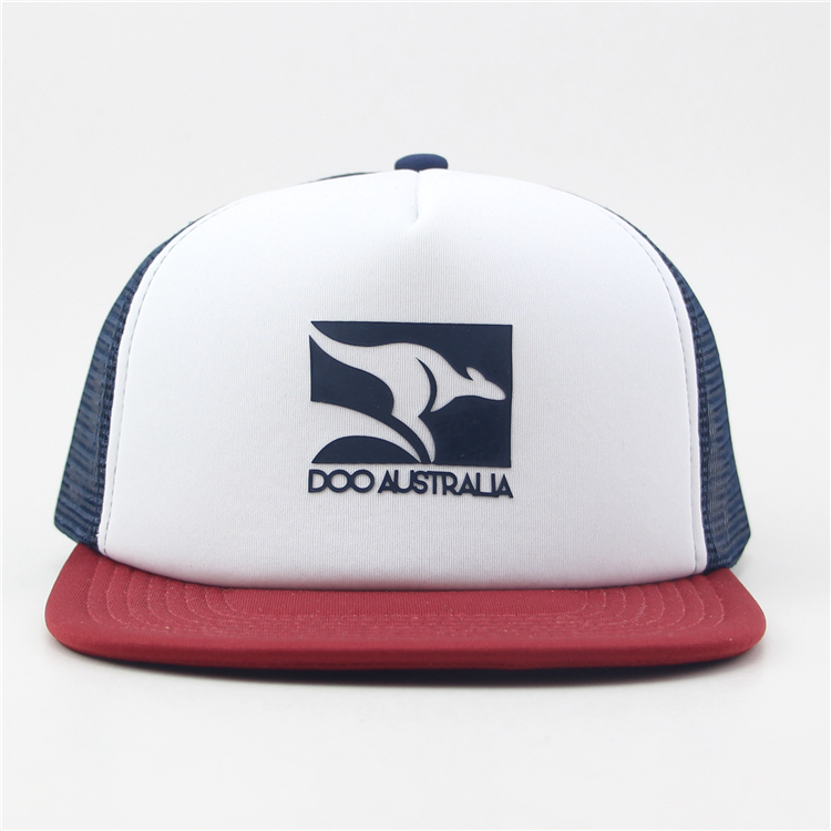 PVC Printing Foam Trucker Caps Custom Made Plastic Buckle Foam Mesh Trucker Caps Hats