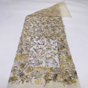 Nouvelle robe <span class=keywords><strong>de</strong></span> soirée pour femmes en tissu brocart imprimé à motifs floraux résistant à l'abrasion, avec des perles brodées - Product Image 4
