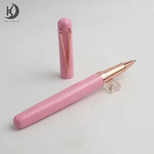 M-23 Nice design beauty gift for women promotional ballpoint pen pink color stainless pen