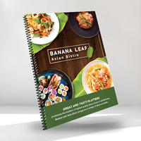 Taiwan disesuaikan Hard Cover Menu buku seni kertas dengan sempurna Binding dan Coil terbuat dari karton