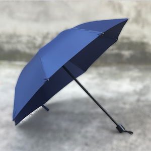 Large Size Eight-Rib Business Umbrella Dual-Use Sun Rain Manual Fold Sunshade Solid Color Logo Printing Advertising Umbrella
