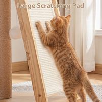 Griffoir pour chat en bois de pin naturel 3-en-1 de 27,5 pouces pour chats de petite et moyenne taille