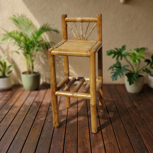Dekor Asia Pouf rond moderne en bambou, tabouret de bar réglable 45x45x110cm Modèle BF 10 pour la maison, le salon et l'extérieur - Product Image 2
