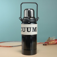 Bouteille d'eau isotherme de voyage personnalisée en acier inoxydable 304 18/10 à double paroi sans BPA avec paille et poignée