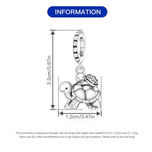 Pendentif Bracelet Mère et Bébé Tortue, Accessoire Original Haut de Gamme DIY pour Bracelet et Collier, Style Femme - Product Image 3