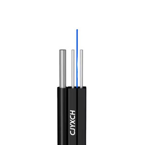 Câble de branchement FTTH à <span class=keywords><strong>fibre</strong></span> optique 1-12 fibres avec éléments de renforcement en acier et FRP, <span class=keywords><strong>gaine</strong></span> LSZH noire, garantie 15 ans, OEM disponible - Product Image 1