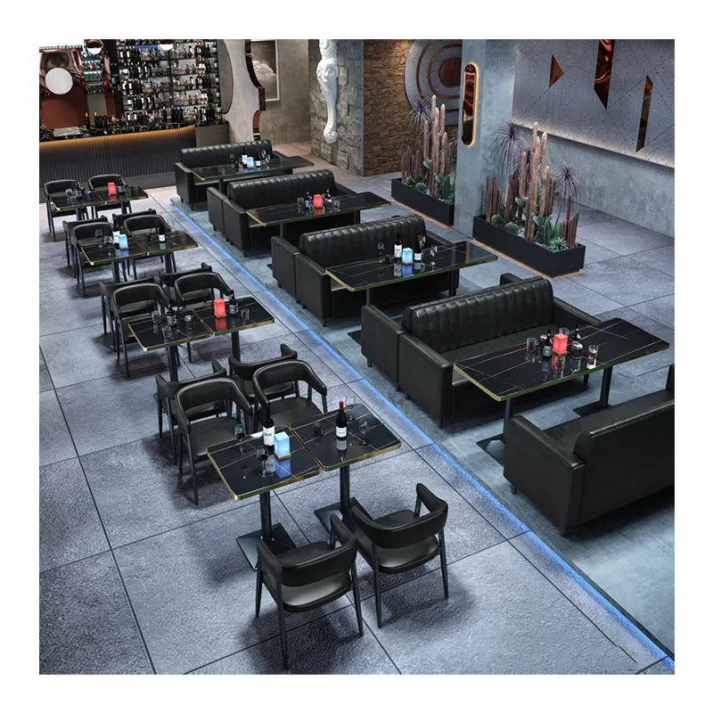 Desain Pub dan restoran komersial Stan tempat duduk restoran kursi dan meja makan Set untuk dijual
