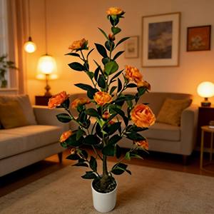 Arbre de camélia artificiel, faux arbre de camélia, arbre de camélia en pot - Product Image 3