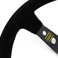Volant de course sport universel en cuir suédé pour voiture, 350 mm