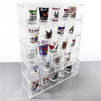 Boîtier d'exposition en acrylique pour Mini Pop Funko, boîtier de rangement à 4 couches transparent mural pour bureau, boîte de rangement d'armoire