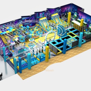 Aire de jeux intérieure commerciale adaptée aux établissements préscolaires, fabriquée en usine, pour lieux commerciaux avec toboggans et piscines à balles - Product Image 1