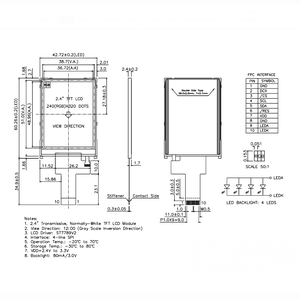 Tamanho pequeno 2.4 Polegada TFT <span class=keywords><strong>LCD</strong></span> Painel 240x320 Pontos Retroiluminação <span class=keywords><strong>LED</strong></span> para Arduino/Raspberry Pi - Product Image 6