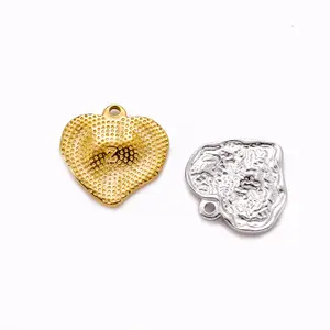 Hoyo Stainless Steel Hydraulic Three-dimensional Love-shaped Pendant Accessories For Diy Necklaces Earrings Jewelry Making
