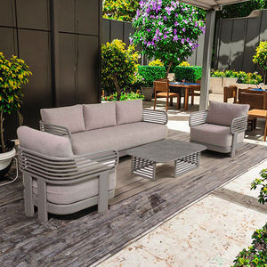 Set <span class=keywords><strong>Sofa</strong></span> taman luar ruangan, Modern mewah 4 buah untuk teras balkon halaman Hotel pantai restoran furnitur santai modis - Product Image 1