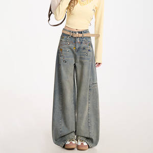 Vente en gros d'inventaire de <span class=keywords><strong>jeans</strong></span> pour femmes neufs, ajustés, de haute qualité, à bas prix, modèles variés, expédition aléatoire - Product Image 4