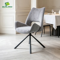 Ensemble de salle à manger 4 pièces d'intérieur très demandé : Table en terrazzo durable avec chaises rembourrées souples, idéal pour l'hôtellerie, la restauration, les cafés et les bistrots