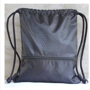 Mochila con cordón ajustable, bolsa deportiva, saco de gimnasio, mochila de entrenamiento con bolsillo frontal con cremallera - Product Image 1