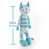 Peluche chat bleu super douce en coton PP, coussin pour garçons, filles, enfants, pour mariage, Noël ou cadeau d'anniversaire
