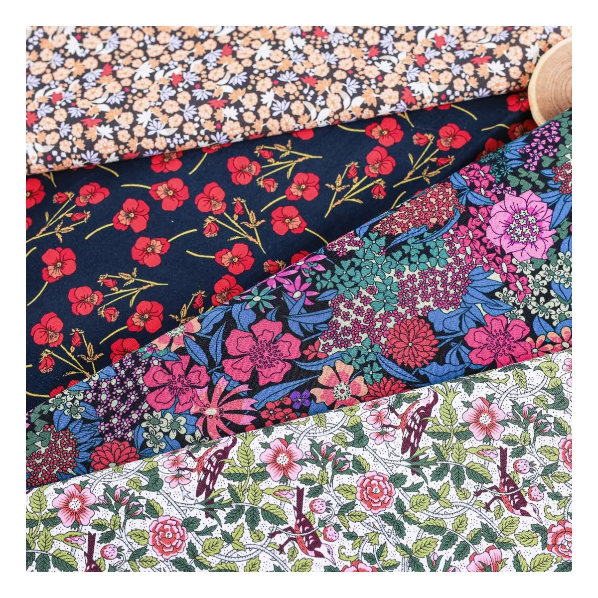 Liberty Tana Gazon Digitaal Print Bloemen Kersenvogel Dier Katoenen Keperstof Voor Kleding Patchwork Quilten