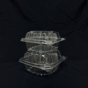 חומרים ממוחזרים בגודל קטן ממוחזר תיבות המבורגר פלסטיק מכסה לקחת מכולות מזון חד פעמיות - Product Image 5