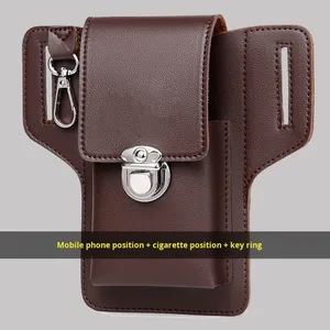 पुरुषों के निर्माण कार्य के लिए उन्नत यू पू बकल स्ट्रैप पोर्टेबल बैरल आकार के फोन कमर बैग में सिगरेट केस कीचेन बेल्ट रखती है - Product Image 4