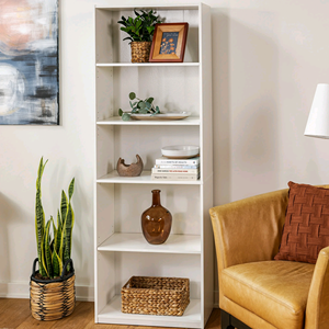 رف كتب منزلي ، رف تخزين خشبي متعدد الأرفف ، رف تخزين خشبي ، غرفة المعيشة - Product Image 2