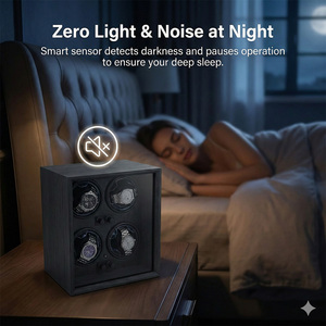 Nouveau <span class=keywords><strong>Remontoir</strong></span> de Montres Commercial <span class=keywords><strong>Automatique</strong></span> <span class=keywords><strong>Silencieux</strong></span> 2025 pour 1, 2 ou 4 Montres, Boîte de <span class=keywords><strong>Remontoir</strong></span> de Montres en Bois Personnalisée avec LED Bleue - Product Image 4