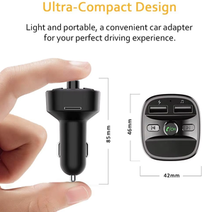 Kit de manos libres para coche <span class=keywords><strong>T25</strong></span>, reproductor de música <span class=keywords><strong>Mp3</strong></span> inalámbrico para coche, 5V, 2.4a, 2 puertos Usb, cargador de coche, adaptador de Radio Fm - Product Image 5