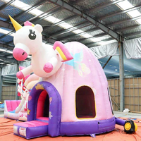 Structure gonflable licorne, blocs de construction, dauphin de dessin animé, jungle, château gonflable pour église, adultes, enfants, filles