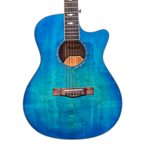 Guitare acoustique vintage Aiersi de haute qualité, avec table <span class=keywords><strong>en</strong></span> épicéa massif, corps <span class=keywords><strong>en</strong></span> acajou brillant, couleur bleue, modèle Grand Auditorium, instrument à cordes. - Product Image 5