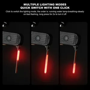Luz Trasera para Bicicleta, Lámpara Fluida Impermeable, Recargable por USB, LED Intermitente, para Tija de Sillín de Bicicleta de Montaña o Carretera - Product Image 5