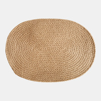 Napperon en jute tissé, tapis rond en jute pour décoration de table, tapis de casserole pour hôtel et restaurant