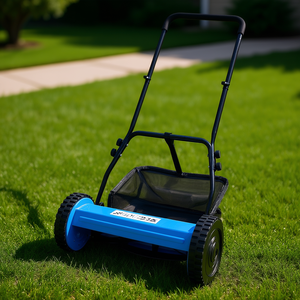 Cortacésped manual azul de 16 pulgadas con carrito recolector para uso exterior - Product Image 2