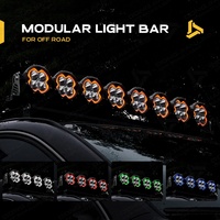 Barre lumineuse LED RGB modulaire et connectable de 52 pouces pour toit de camion, idéale pour F150, Silverado, Ram 1500, Hilux, Ranger, camionnette, véhicule tout-terrain 4x4