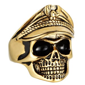 <span class=keywords><strong>Anillo</strong></span> de calavera de esqueleto para <span class=keywords><strong>hombre</strong></span>, de acero inoxidable, vintage - Product Image 2