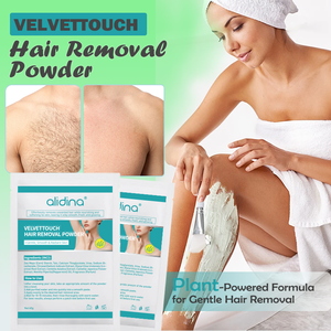 R bubuk Herbal tanpa rasa sakit untuk semua jenis kulit tangan kaki Bawah Bikini tanpa bahan kimia tanpa iritasi bubuk penghilang rambut