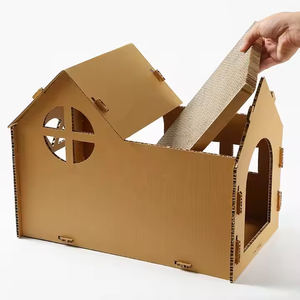 Torre <span class=keywords><strong>per</strong></span> Gatti in Cartone Ondulato con Tiragraffi, Tetto in Plastica Impermeabile, Arredamento <span class=keywords><strong>per</strong></span> Animali Domestici <span class=keywords><strong>per</strong></span> <span class=keywords><strong>Cani</strong></span>, <span class=keywords><strong>per</strong></span> Tutte le Stagioni, da Interno - Product Image 4