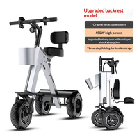 Tricycle électrique pliable à 3 roues, batterie au lithium, alliage d'aluminium léger, scooter à 3 roues, tricycle électrique