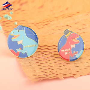 Longzhiyu Tùy Chỉnh Epoxy In Huy Hiệu Pin Với Cá Nhân Hoá Logo Khủng Long Pattern Vòng Ve Áo Pins 15 Năm Nhà Sản Xuất - Product Image 1