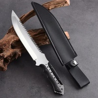 Couteau de camping à lame fixe en acier D2, manche G10, fait main, vente en gros, OEM, qualité industrielle, 55 mm, 15,5 cm, kit de survie, équipement de plein air