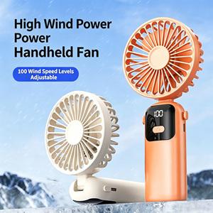 Mini Ventilador de Mano con 100 Niveles de Viento, Plegable y Recargable, Pantalla LED, Ventilador Silencioso para Refrigeración en Exteriores en Verano - Product Image 3