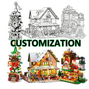 Set di Costruzioni Natalizie Personalizzabili, Mattoncini Educativi Fai-da-Te, Modellismo Personalizzato MOC, Blocchi Giocattolo su Misura - Product Image 1
