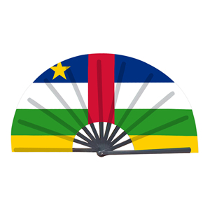 พัดไม้ไผ่พับได้ลายธงชาติสาธารณรัฐแอฟริกากลาง ขายส่ง สำหรับงานคาร์นิวัล งานแต่งงาน งานเทศกาล งานปาร์ตี้ ตัวแทนท่องเที่ยว - Product Image 1