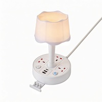 Lámpara de Escritorio Retro SUZHERM con Enchufe de 3 Tomas Estándar Británicas, 2 Puertos USB, 1 Puerto Tipo-C, Carcasa Resistente al Fuego, Construcción de Cobre, Cable de 2m