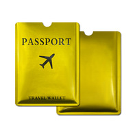 Nueva cubierta de pasaporte de aleación de aluminio antimagnética con bloqueo RFID, soporte para pasaporte con estilo de mapa impreso dorado, plateado y negro