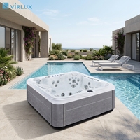 VIRLUX Spa de massage extérieur intelligent à commande tactile 6 places, résistant aux intempéries, pour jardin