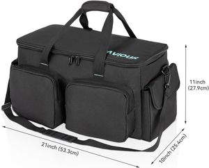 Bolsa de Transporte Profesional para Equipos de DJ, con Diseño de Leopardo, Divisores Inferiores Acolchados Desmontables, para Cables y Archivos, Ideal para Viajes - Product Image 5