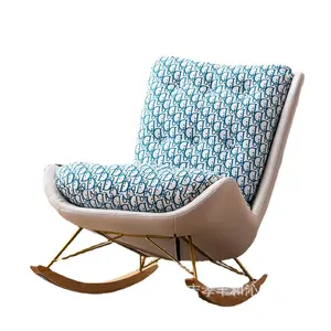Silla reclinable informal para el hogar, sillón de lujo nórdico, individual, tapizado, mecedora para sala de estar